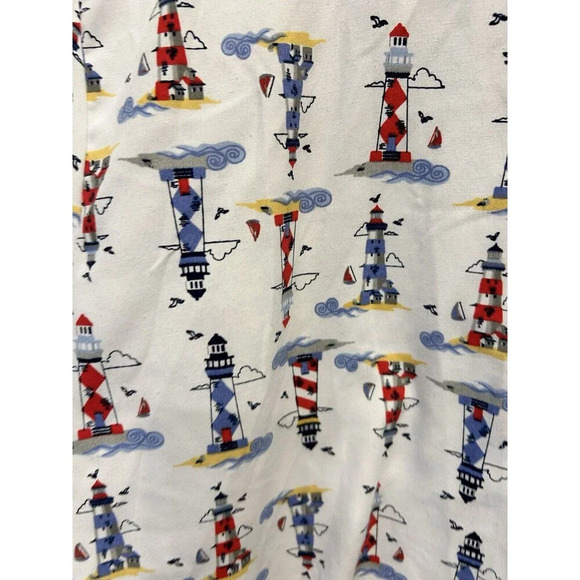 Vintage Blair Lighthouse Button Down Women’s Size Medium Short Sleeve Nautical - Picture 6 of 8